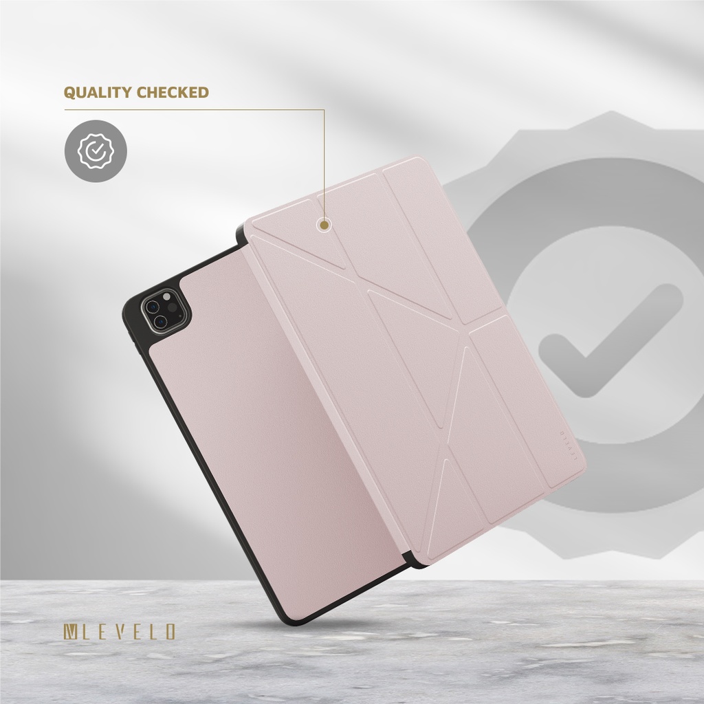 LEVELO IPAD PRO 11 INCH ELEGANT HYBRID LEATHER MAGNETIC CASE PINK LVLELGP11PK thumbnail 6