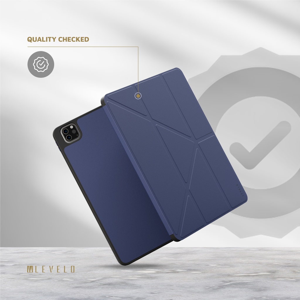 LEVELO ELEGANTE IPAD AIR 10.2 HYBRID LEATHER MAGNETIC CASE BLUE LVLELGP12BU thumbnail 5