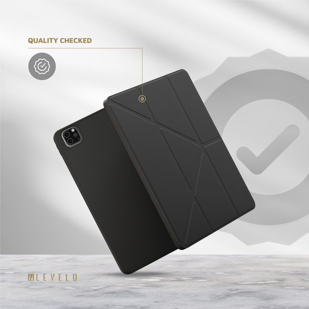 LEVELO ELEGANTE IPAD AIR 10.2 HYBRID LEATHER MAGNETIC CASE BLACK LVLELGP12BK thumbnail 5