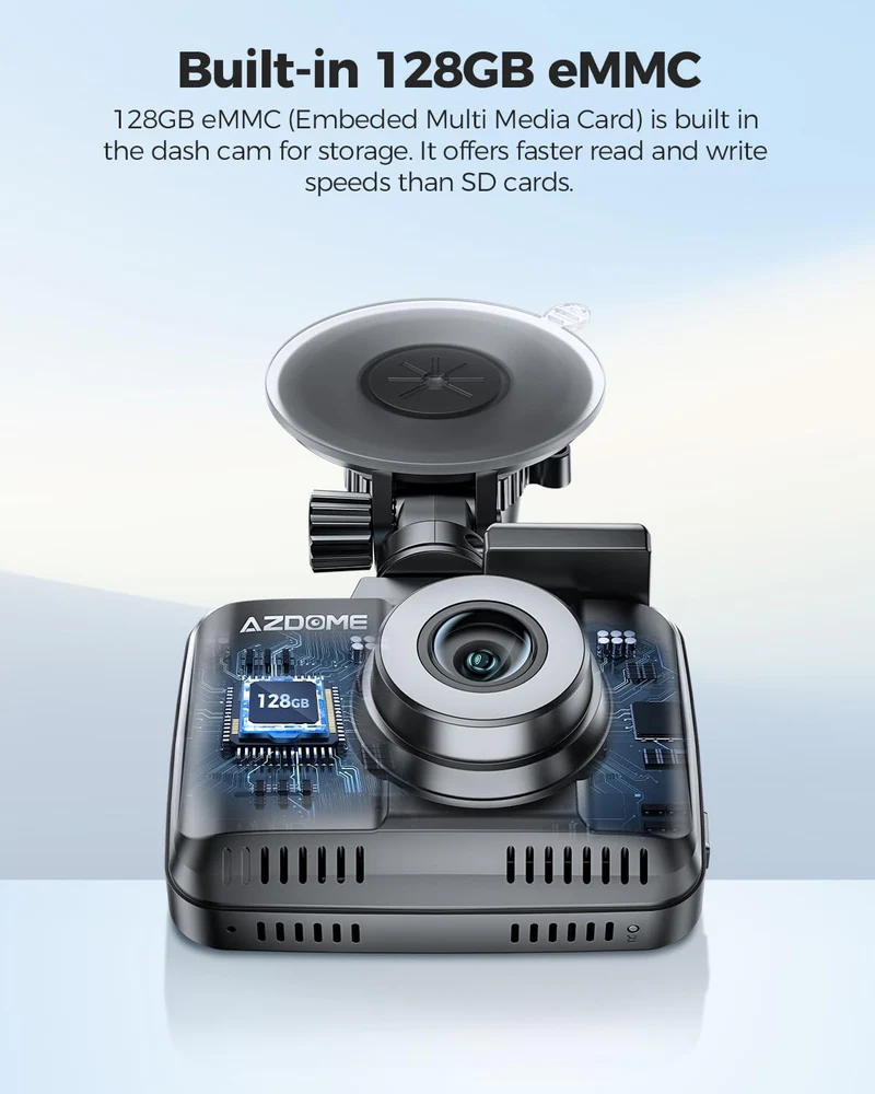 AZDOME Front and Rear Dash Camera Kit with 4K, Super Night Vision, 128GB eMMC - GS63 Pro thumbnail 6