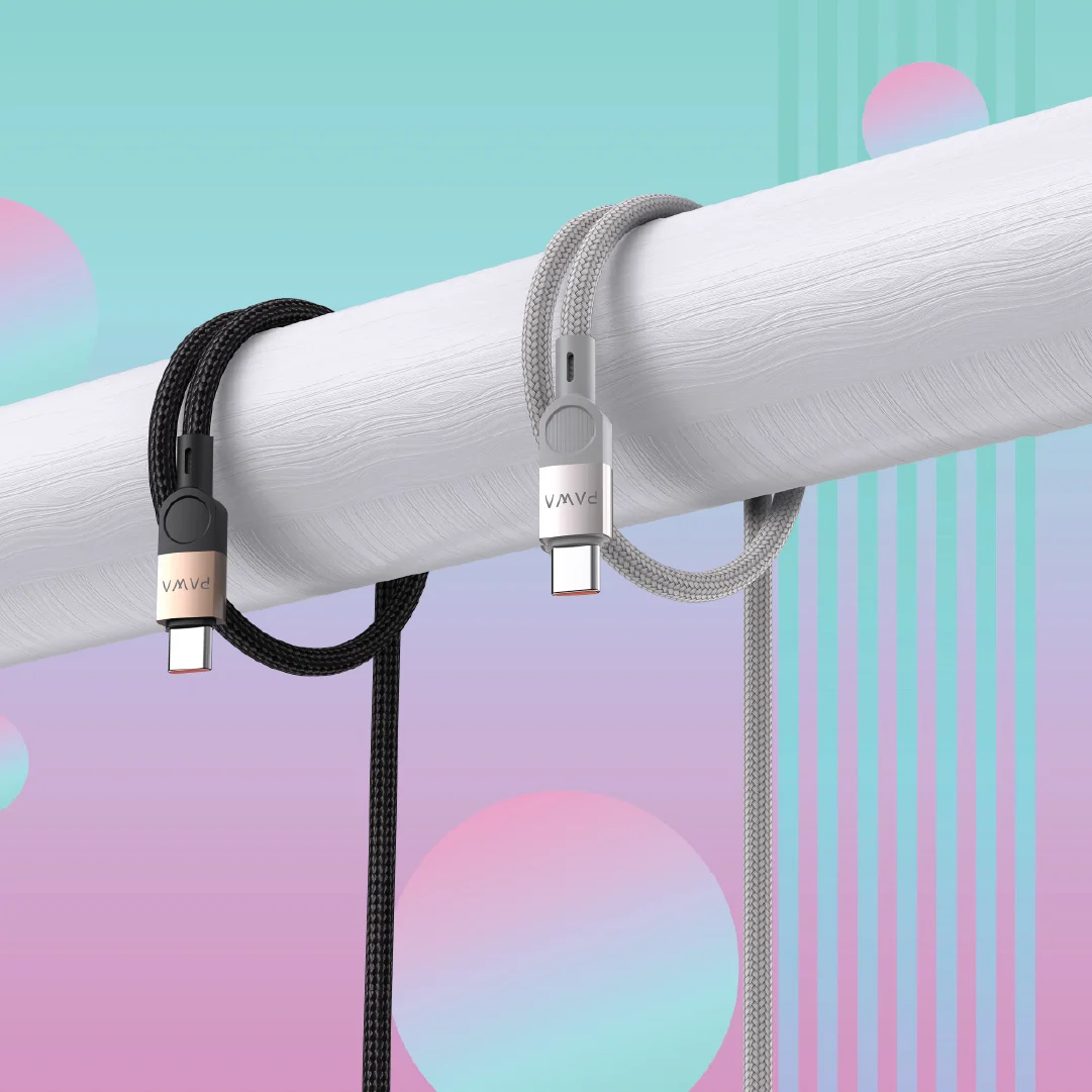 PAWA LEVIN USB C TO USB C BRAIDED CABLE 1.2M 60W GREY TITANIUM PW-12BDC253-GYTT thumbnail 2