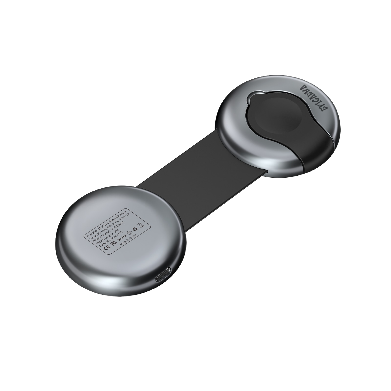 EPICARMA ALL IN ONE 15W FAST WIRELESS CHARGER GRAY EA-AIO15-GY
