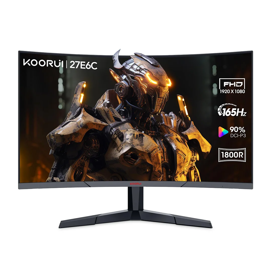 KOORUI 27 INCH FHD 1920 X 1080 180HZ 1MS VA PANEL CURVED GAMING MONITOR 27E6CA
