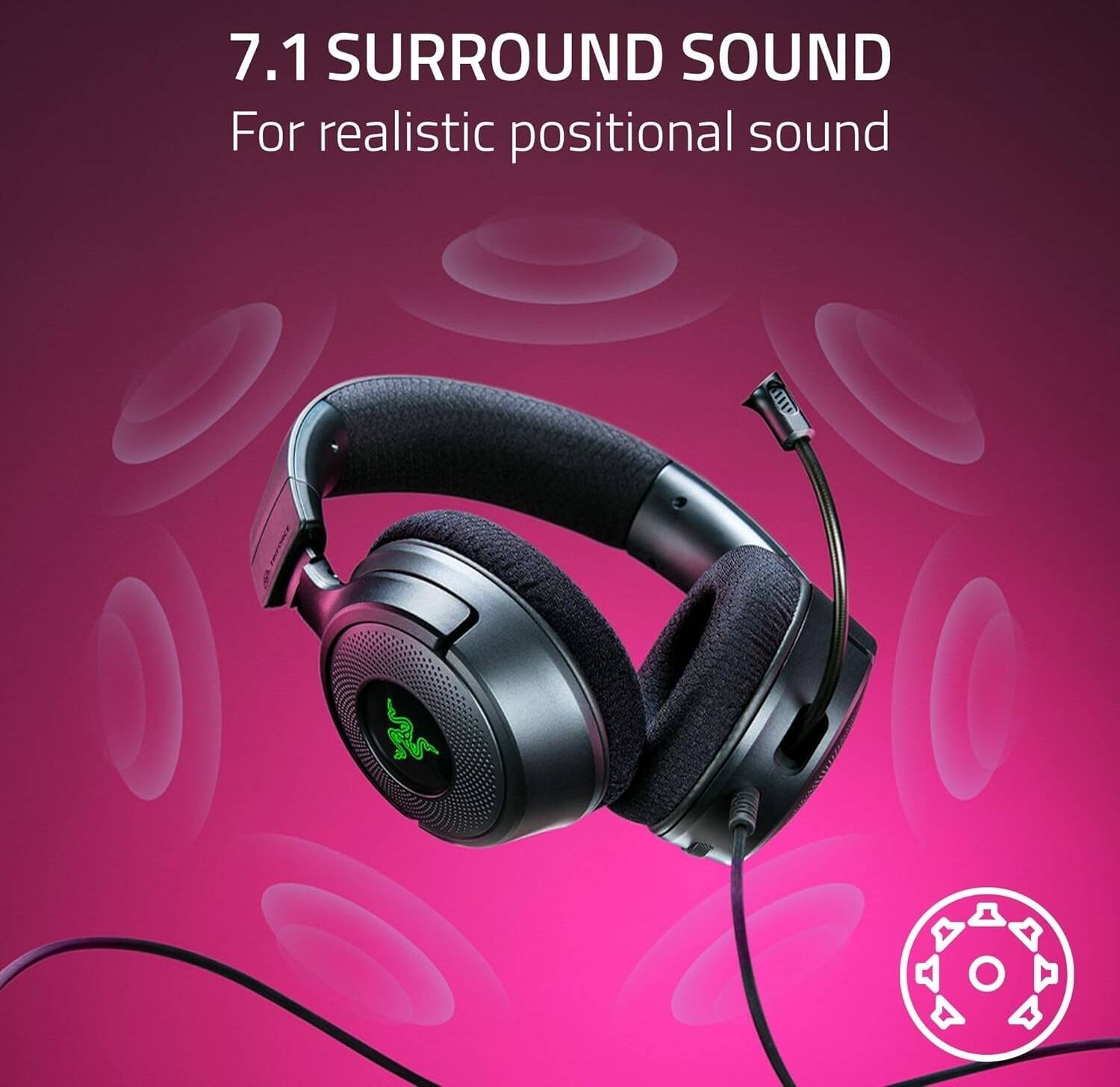 Razer Kraken V4 X Wired Gaming Headset (Black, RZ04-05180100-R3M1) - Comfort and Clear Audio for Gamers thumbnail 5