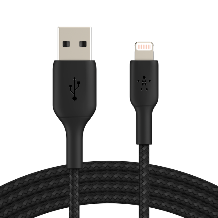BELKIN PREMIUM BRAIDED LIGHTNING TO USB A 2M CABLE BLACK CAA002BT2MBK