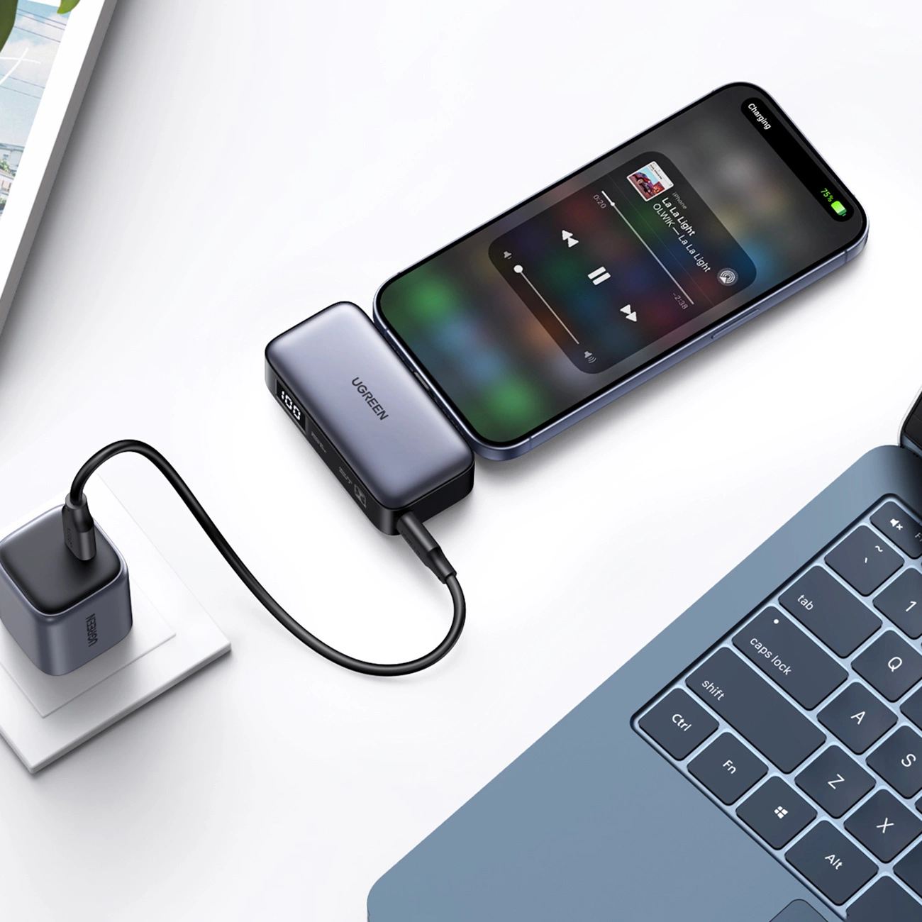 UGREEN NEXODE 5000MAH POWERBANK WITH BUILT IN USB C CONNECTOR PB503 35338 thumbnail 2