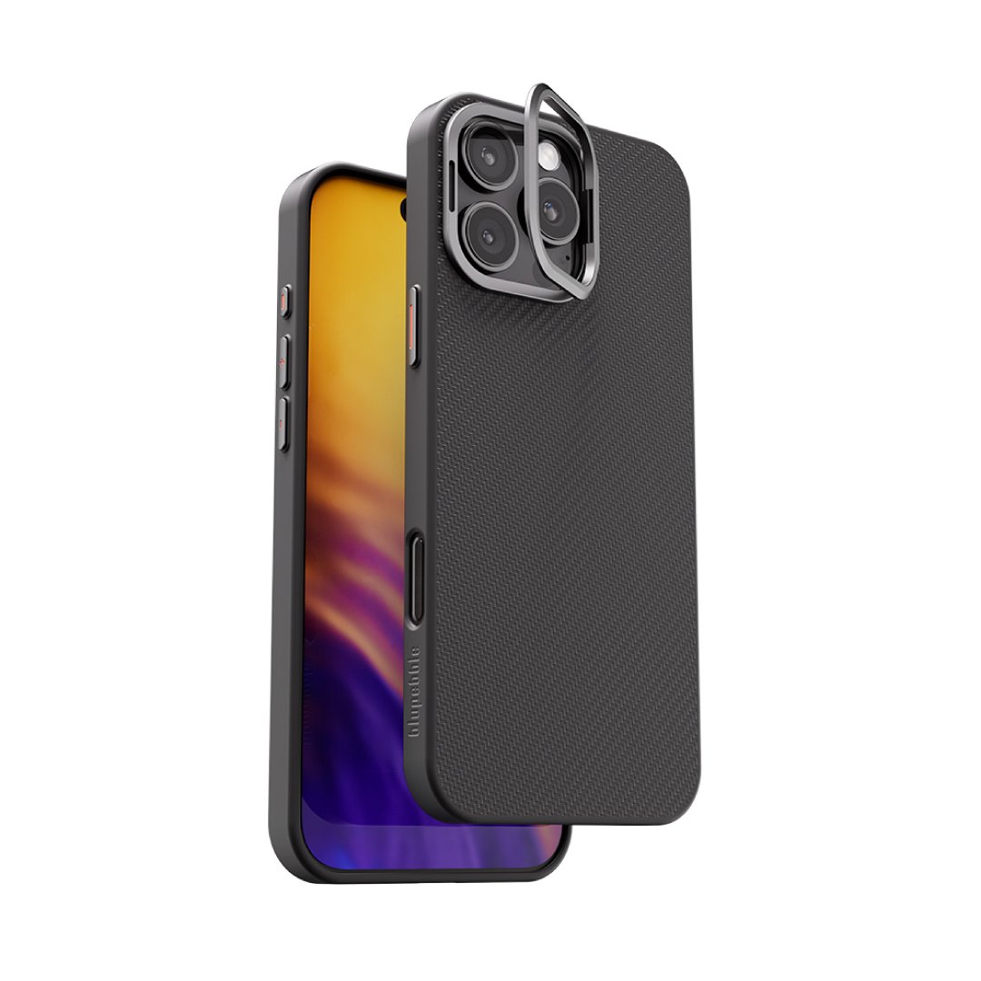 Blupebble iPhone 16 Pro/Pro Max FaserSchutz with MagSafe Case Black Gray | Ultimate Protection with Sleek Design