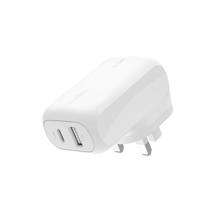 BELKIN BOOST CHARGE 42W DUAL WALL CHARGER WHITE WCB009MYWH