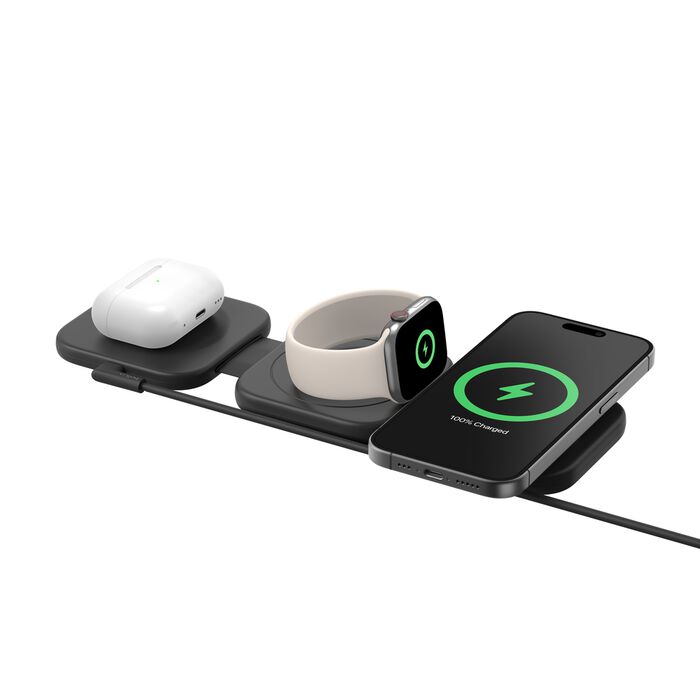 BELKIN BOOST CHARGE PRO 3 IN 1 MAGNETIC CHARGING TRAVEL PAD BALCK WIZ024HQBK