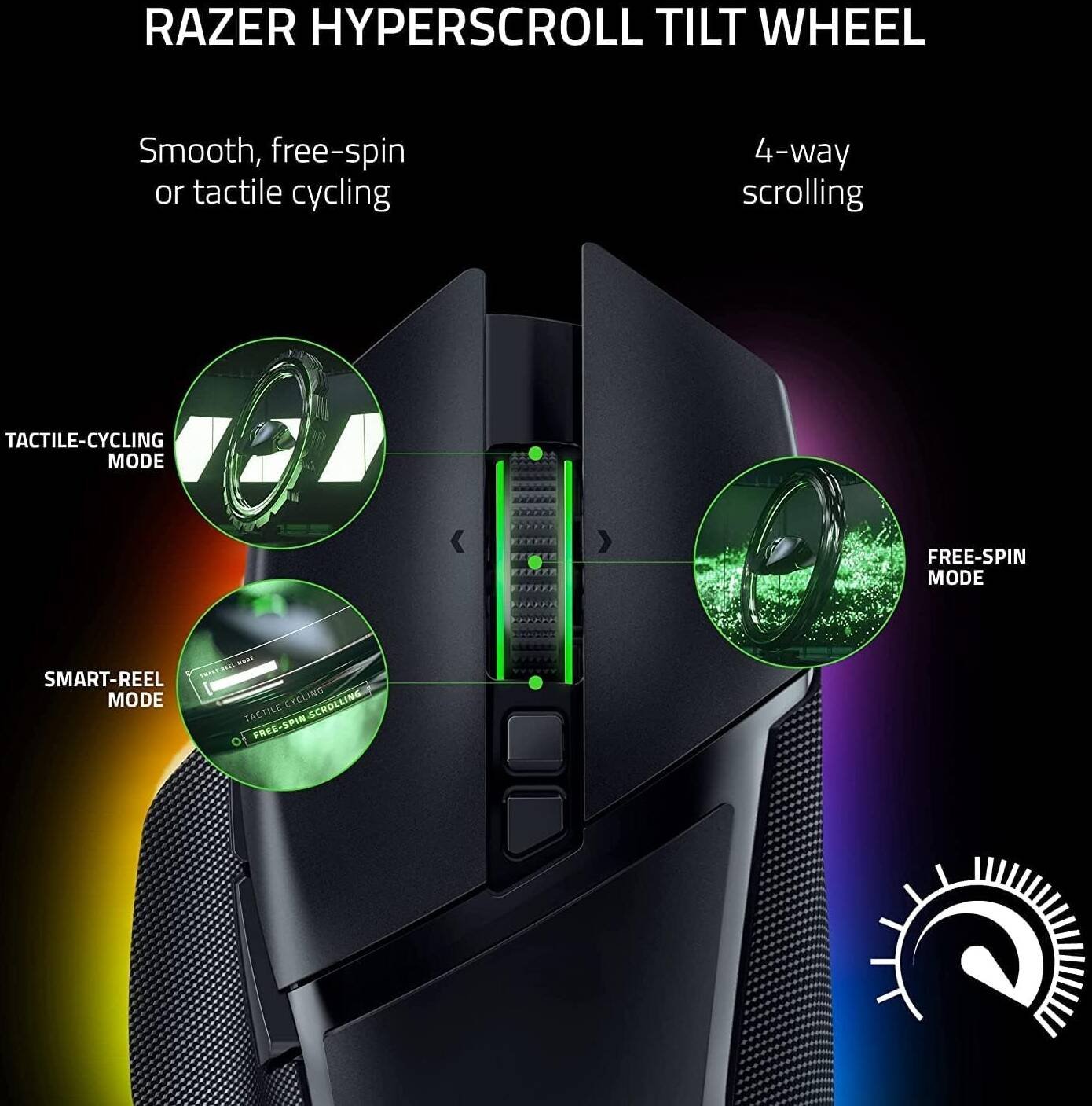 Razer Basilisk V3 Pro 35K Wireless Gaming Mouse (Black, RZ01-05240100-R3G1) - Ultra-Precise and Customizable for Gamers thumbnail 6