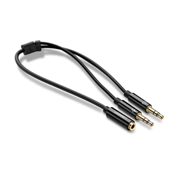 UGREEN 3.5MM FEMALE TO 2 MALE AUDIO CABLE ABS CASE BLACK 20898