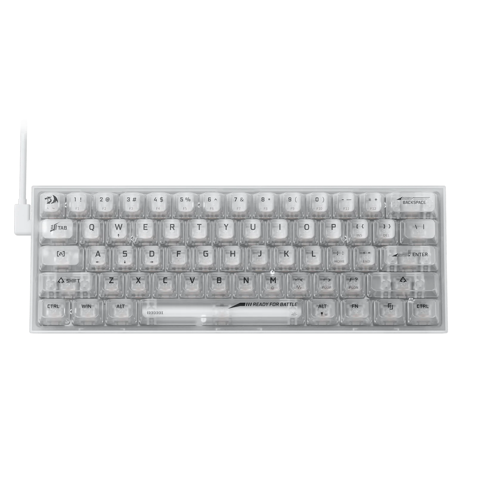 Redragon Fizz 60% Wired RGB Mechanical Gaming Keyboard (White Transparent, K617CT-RGB) - Compact Design with Customizable Lighting thumbnail 2