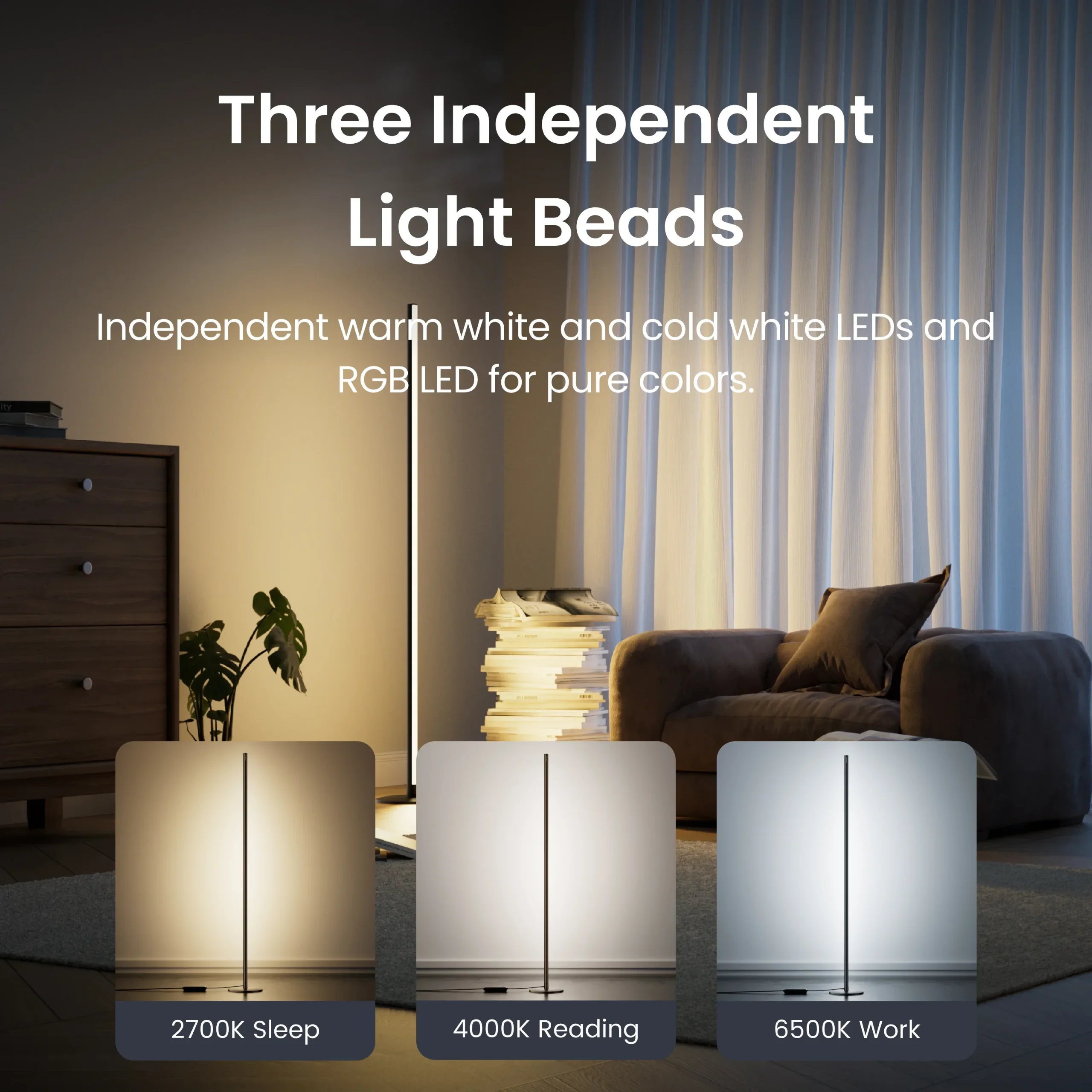 SWITCHBOT MATTER ENABLED LIGHTNING FLOOR LAMP BLACK W1702100 thumbnail 4