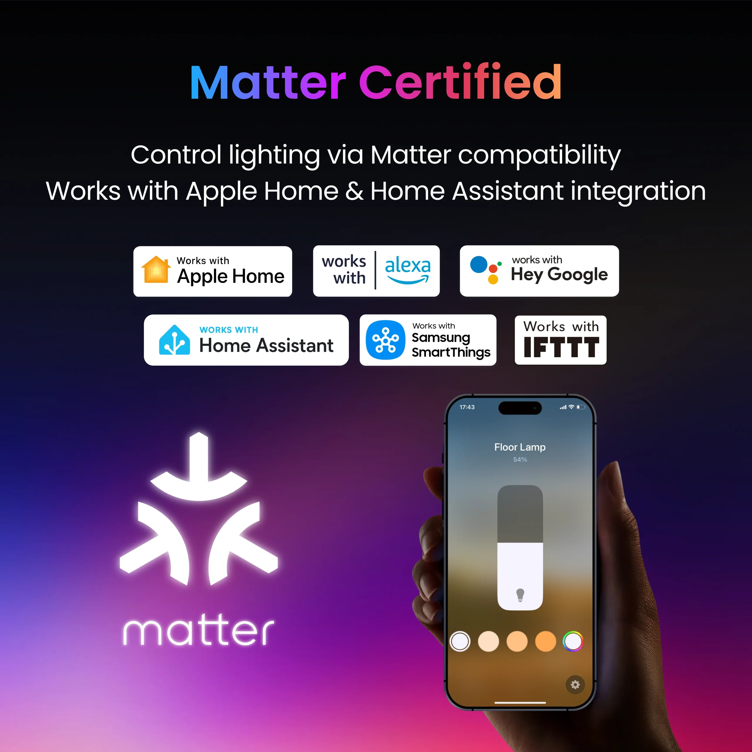 SWITCHBOT MATTER ENABLED LIGHTNING FLOOR LAMP BLACK W1702100 thumbnail 2