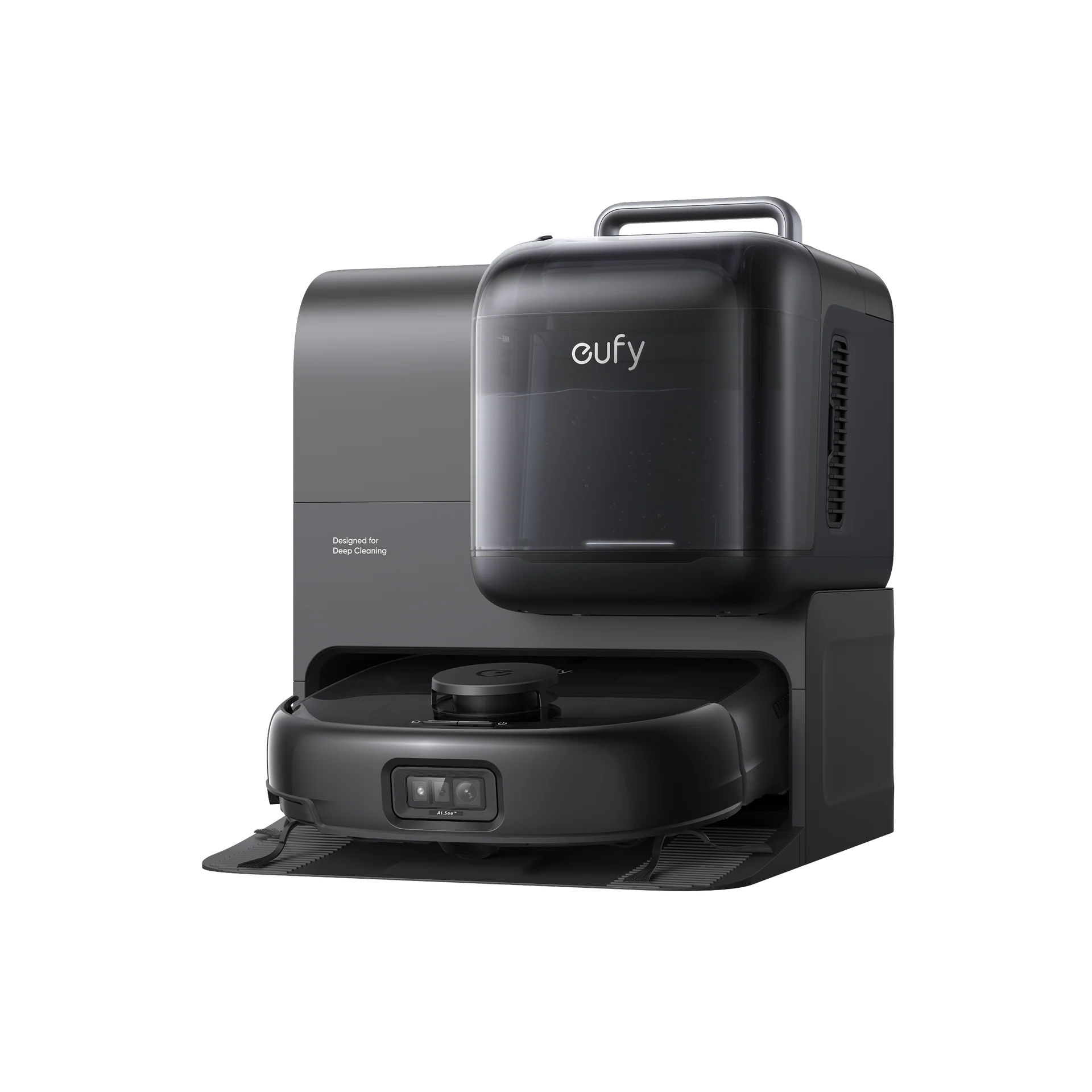 EUFY OMNI E28 ROBOT VACUUM & MOP WITH ALL IN ONE STATION & PORTABLE DEEP CLEANER BLACK T2352V11