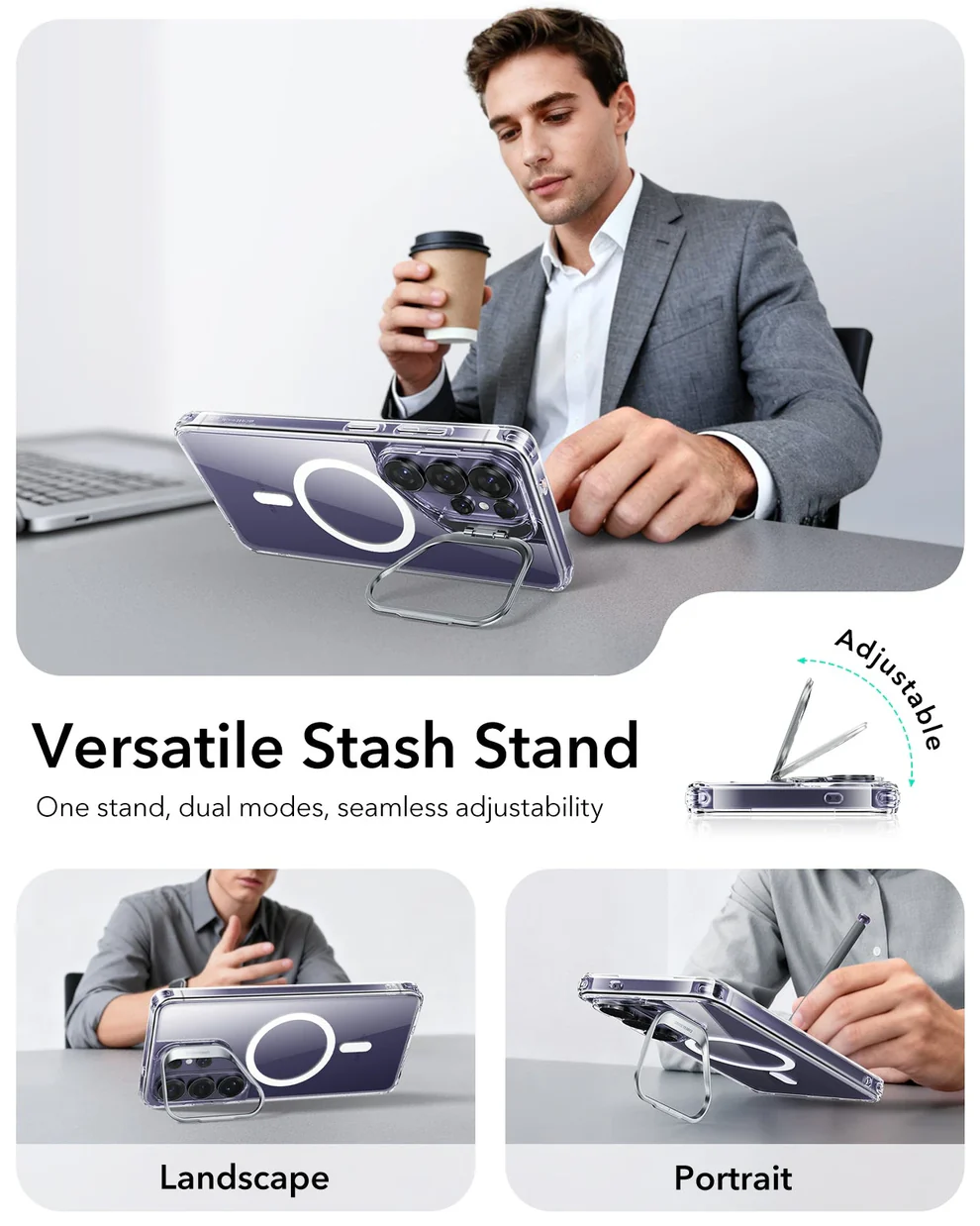 ESR CLASSIC HYBRID MAGNETIC CASE COMPATIBLE WITH S26 ULTRA CLEAR thumbnail 5