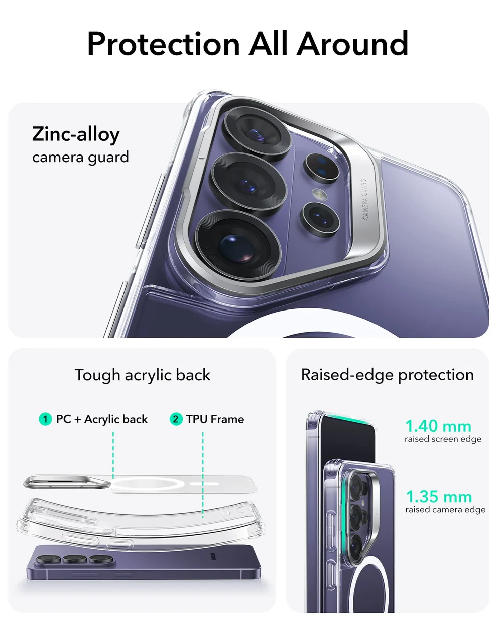 ESR CLASSIC HYBRID MAGNETIC CASE COMPATIBLE WITH S26 ULTRA CLEAR thumbnail 4