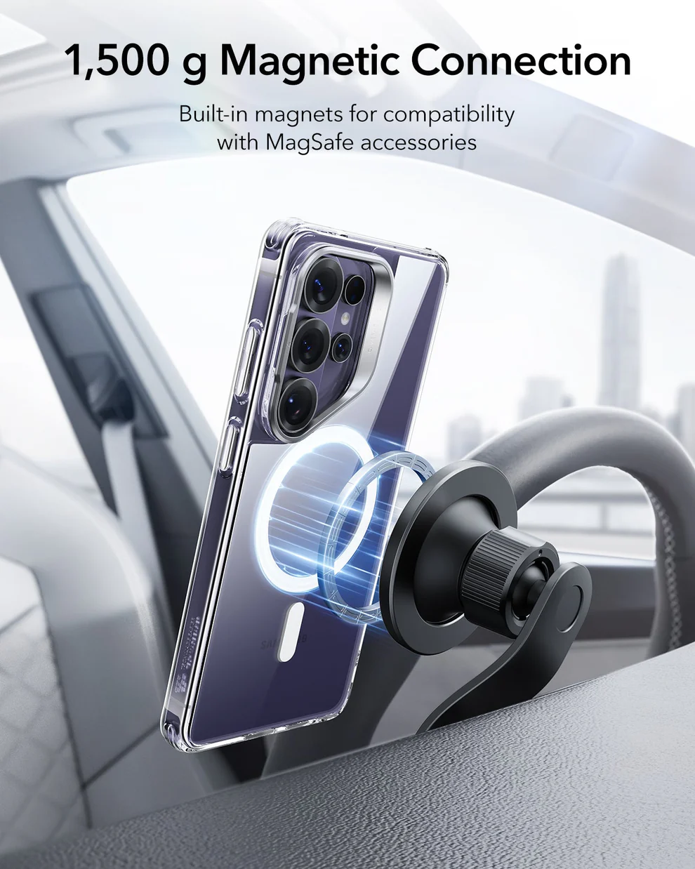 ESR CLASSIC HYBRID MAGNETIC CASE COMPATIBLE WITH S26 ULTRA CLEAR thumbnail 6
