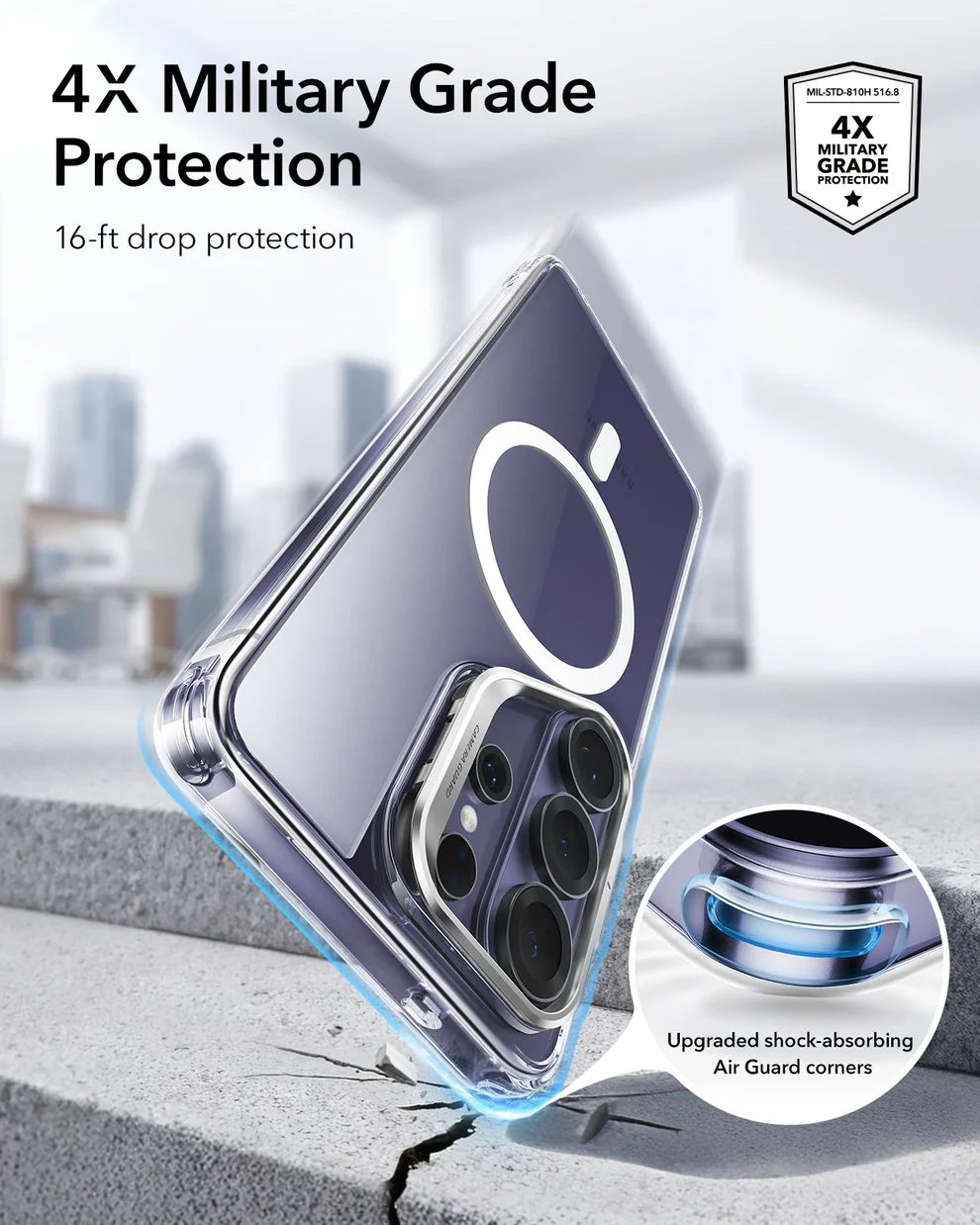 ESR CLASSIC HYBRID MAGNETIC CASE COMPATIBLE WITH S26 ULTRA CLEAR thumbnail 3