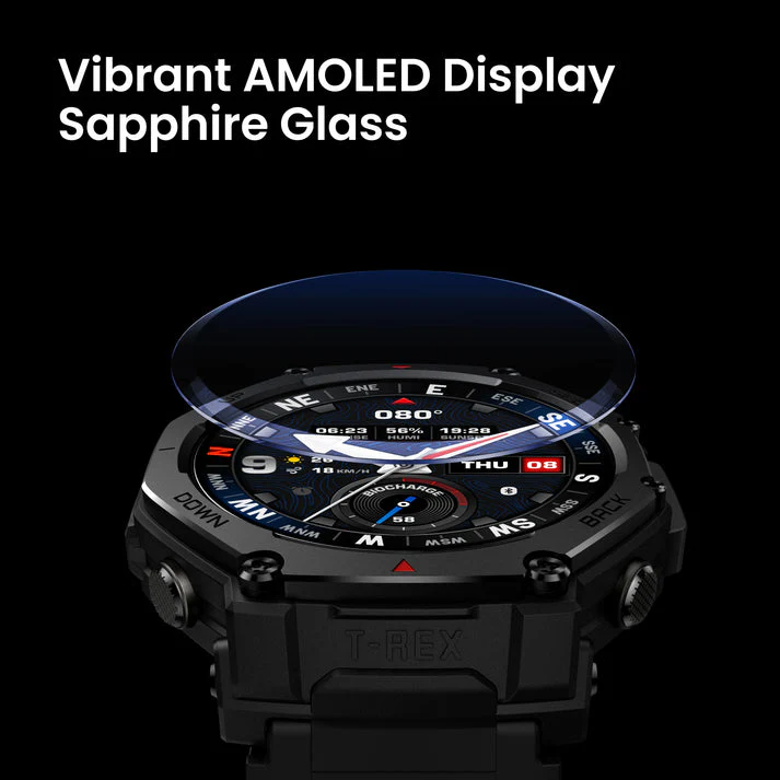 AMAZFIT T-REX 3 PRO 44MM SMART WATCH TACTICAL BLACK A2549 thumbnail 3