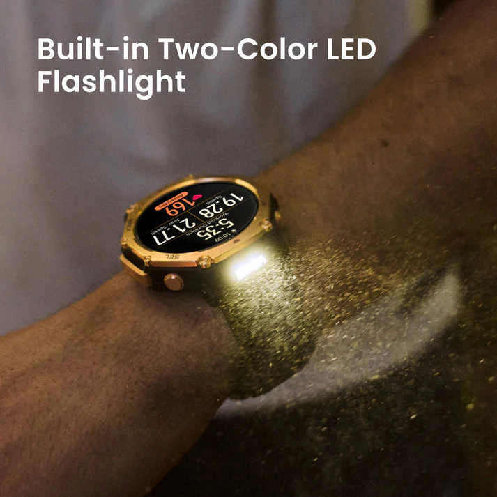 AMAZFIT T-REX 3 PRO 44MM SMART WATCH BLACK GOLD A2549 thumbnail 2