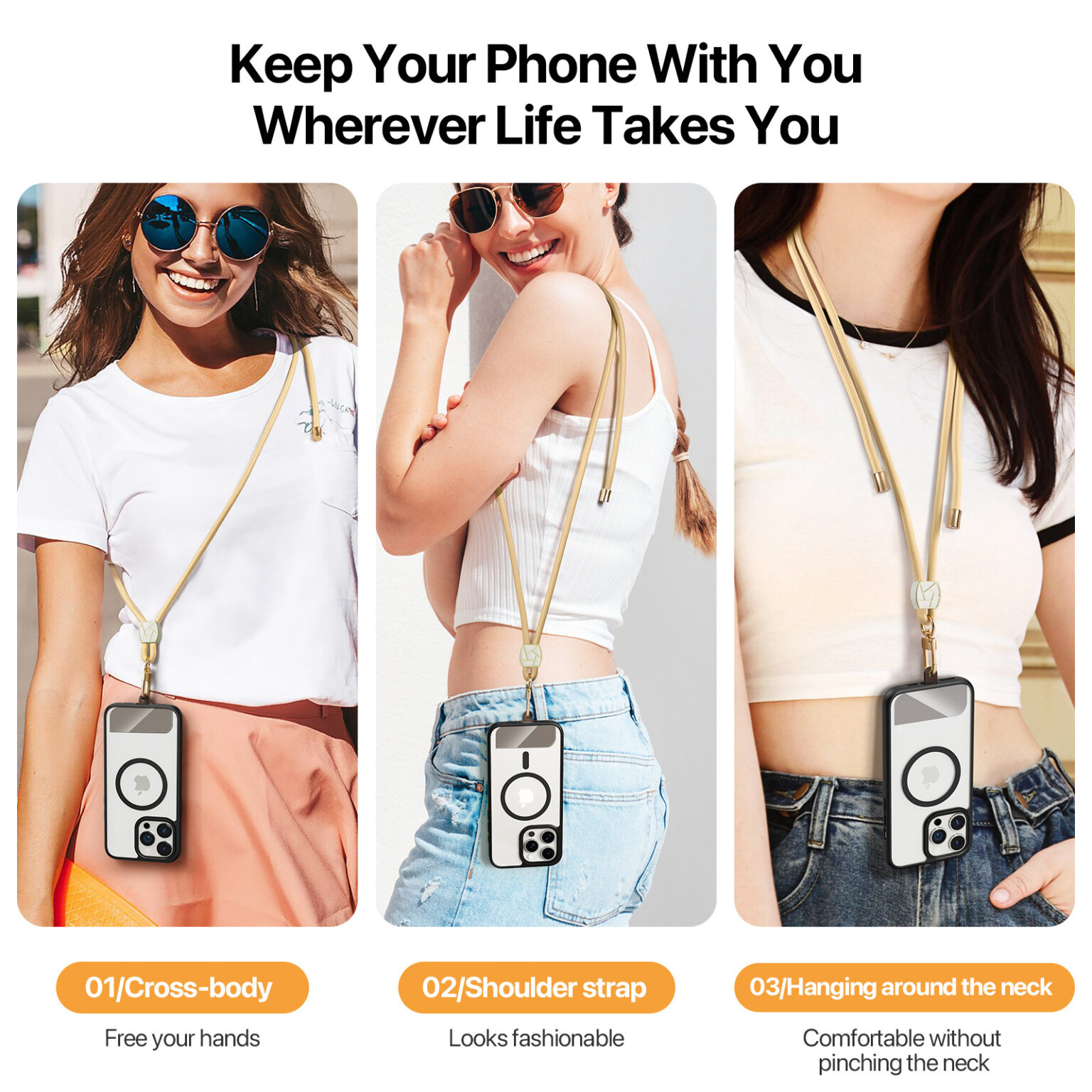 DUXDUCIS GARDEN SERIES CROSSBODY PHONE STRAP WITH BROKEN ICE PATTERN PHONE LANYARD DARK PURPLE GARDEN0016 thumbnail 6