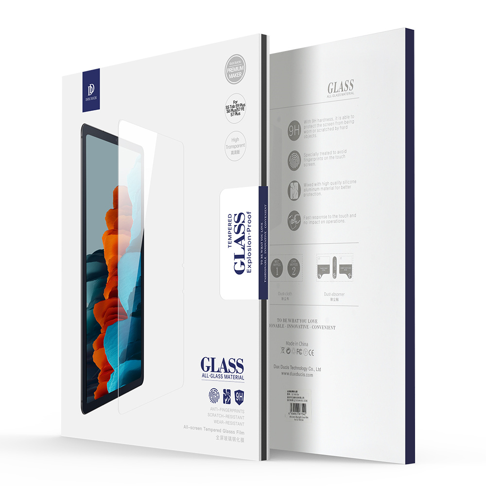 DUXDUCIS SAMSUNG TAB S10 PLUS/S9 FE PLUS/S9 PLUS/S8 PLUS/S7 PLUS/S7 FE GLASS SCREEN PROTECTOR CLEAR thumbnail 5