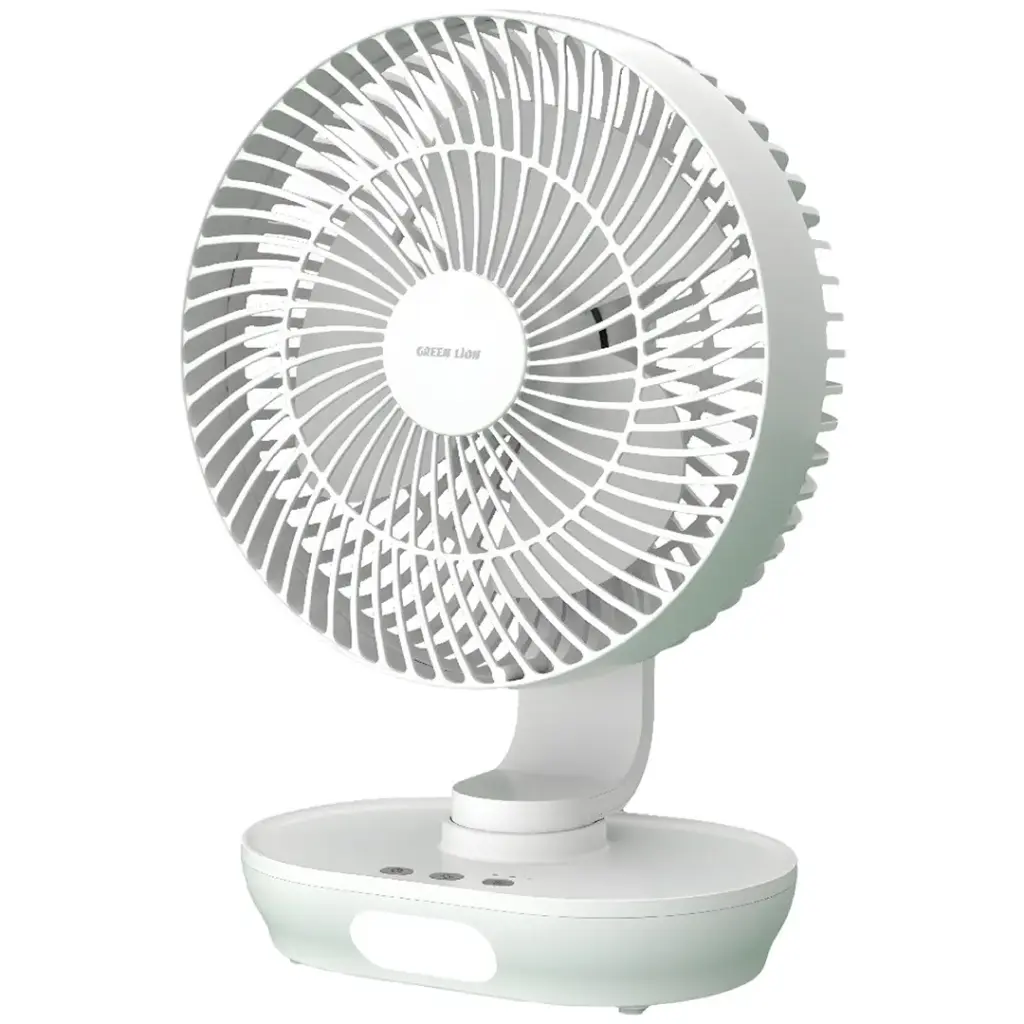 GREEN LION 8 INCH DESKTOP FAN RECHARGEABLE WHITE GN8INDSKFWH