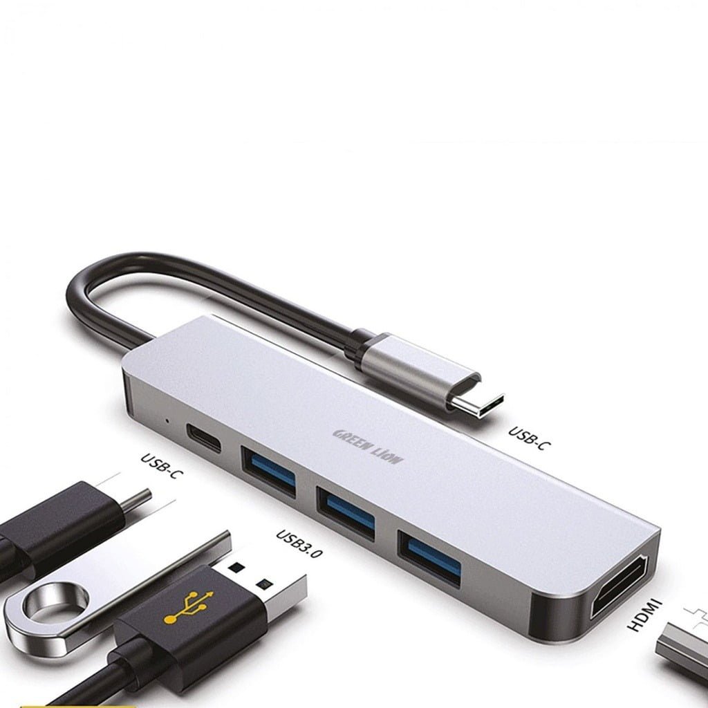 GREEN LION 5 IN 1 TYPE-C ADAPTER 4K GRAY GNADA5IN1GY