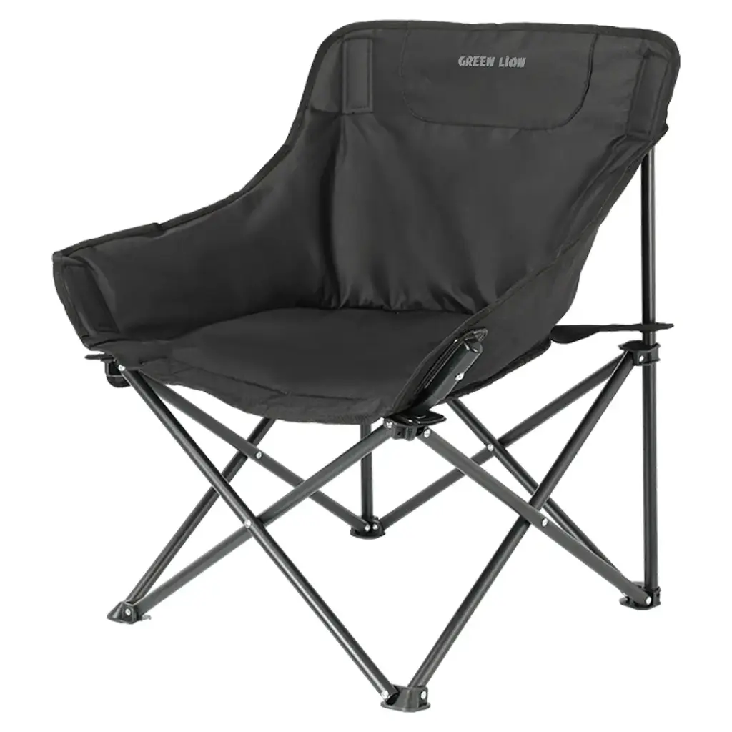 GREEN LION RANGER FOLDABLE CAMPING CHAIR BLACK GNFLCHARBK