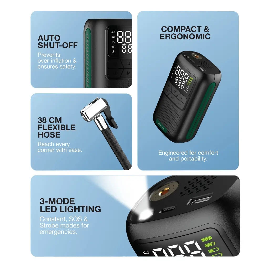 GREEN LION GL-A4 TIRE INFLATOR 150 PSI BLACK GNGLA4TINFBK thumbnail 2