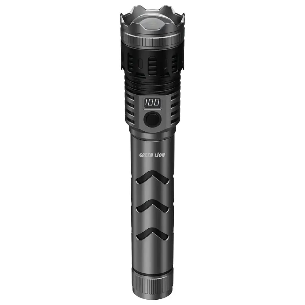 GREEN LION HUNTER PRO PORTABLE LED TORCH 8000MAH 2000 LUMENS GREY GNHULEDFL12GY