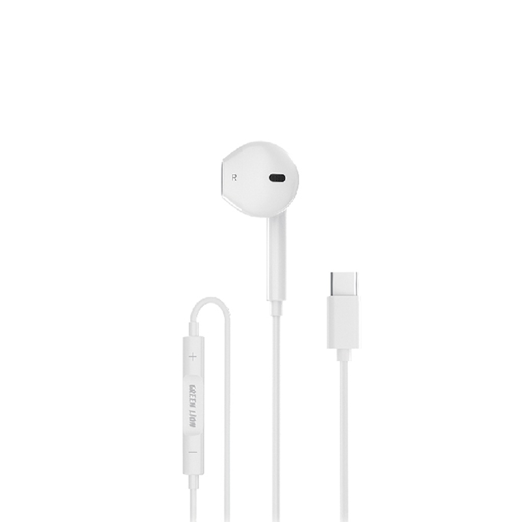 GREEN LION SINGLE MONO EARPHONES WITH TYPE-C CONNECTOR WHITE GNMONOEPTCWH