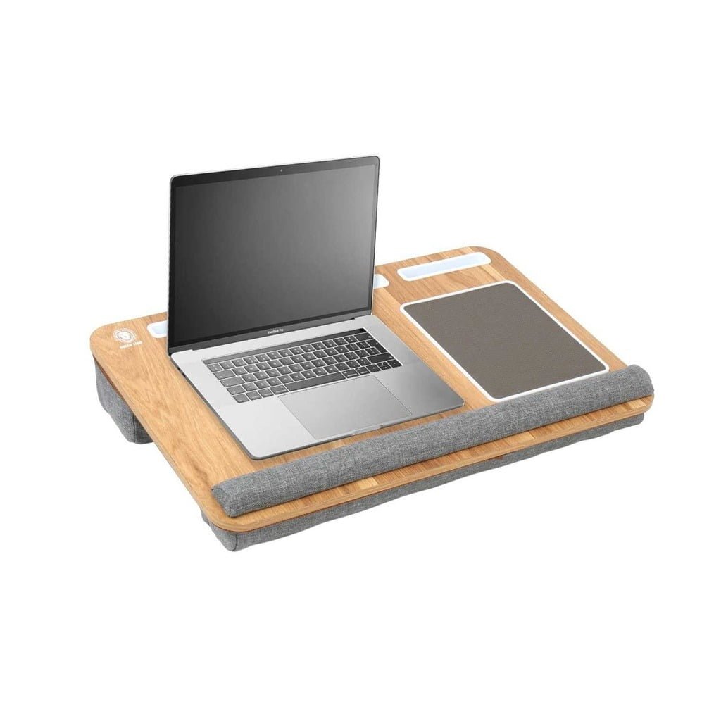 GREEN LION PORTABLE LAP DESK DUAL CUSHIONS FOR COMFORT GRAY GNPOLAPDSK