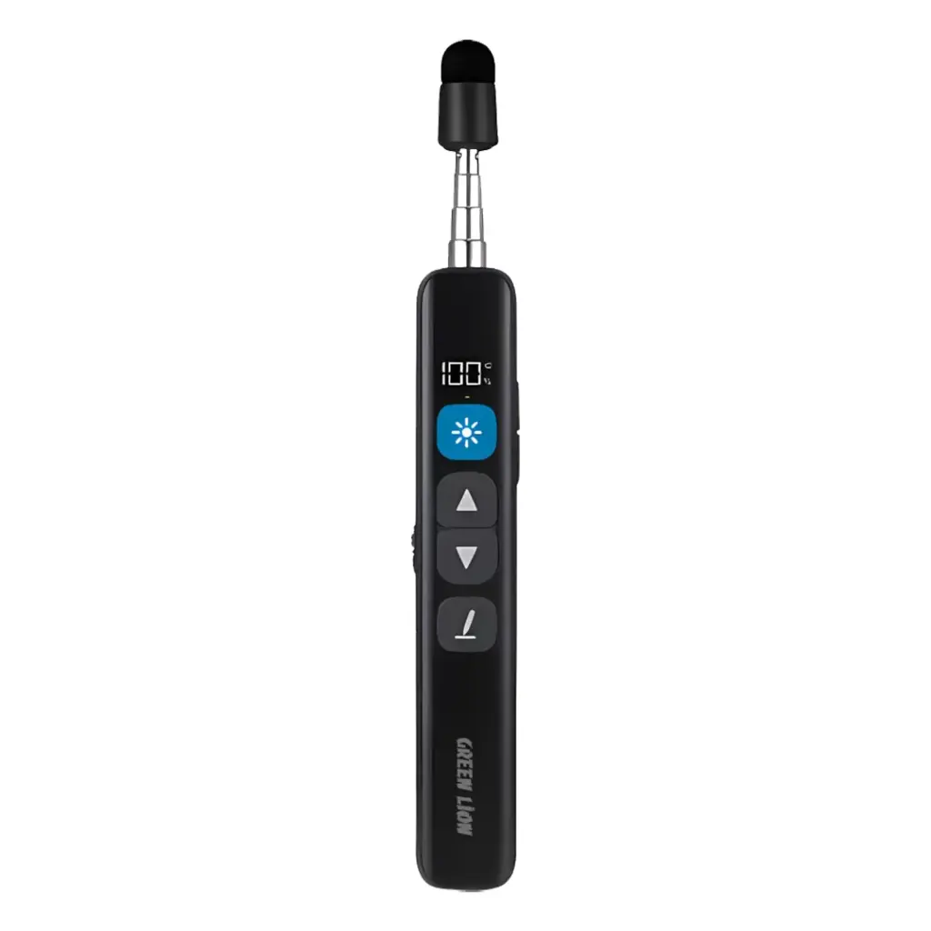 GREEN LION WIRELESS PRESENTER WITH RETRACTABLE POINTER BLACK GNWSPRWRPBK