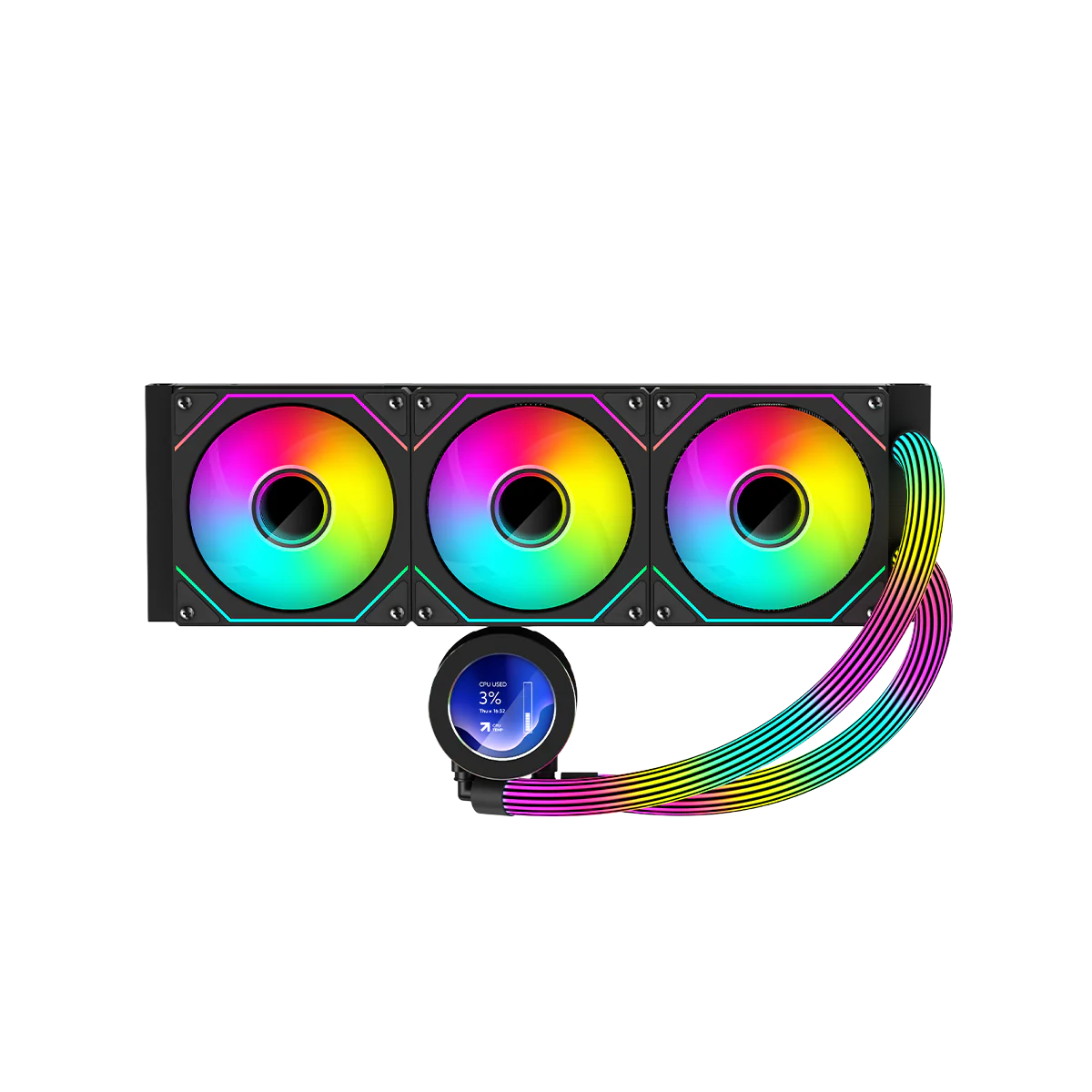 GameOn Kraken N360 360mm LCD Display Liquid CPU Cooler with ARGB Tube GOKRAKENN360 thumbnail 9
