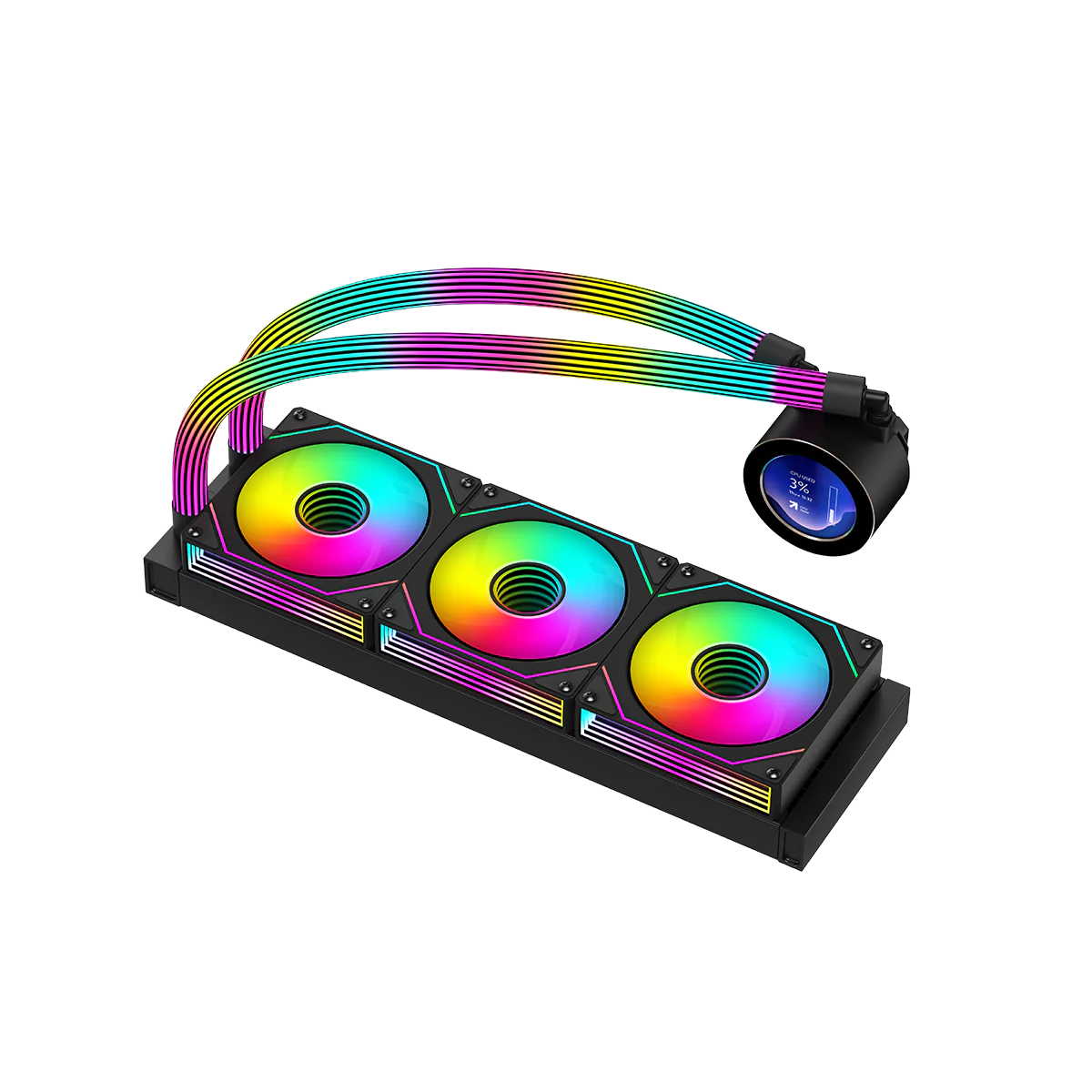 GameOn Kraken N360 360mm LCD Display Liquid CPU Cooler with ARGB Tube GOKRAKENN360 thumbnail 8