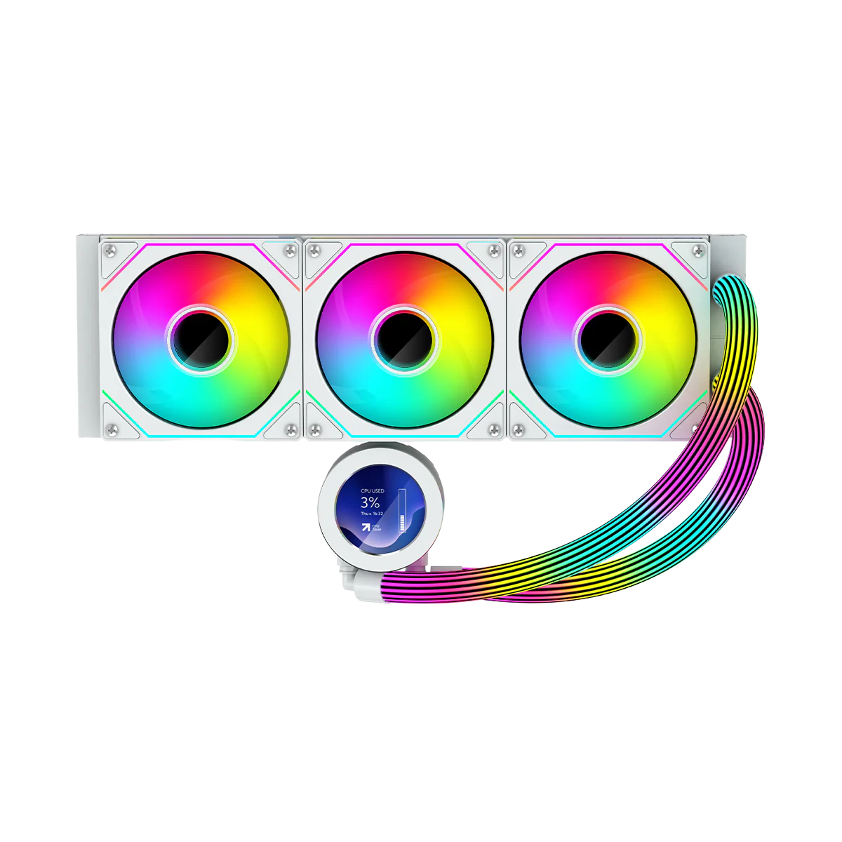 GameOn Kraken N360 360mm LCD Display Liquid CPU Cooler with ARGB Tube GOKRAKENN360 thumbnail 4