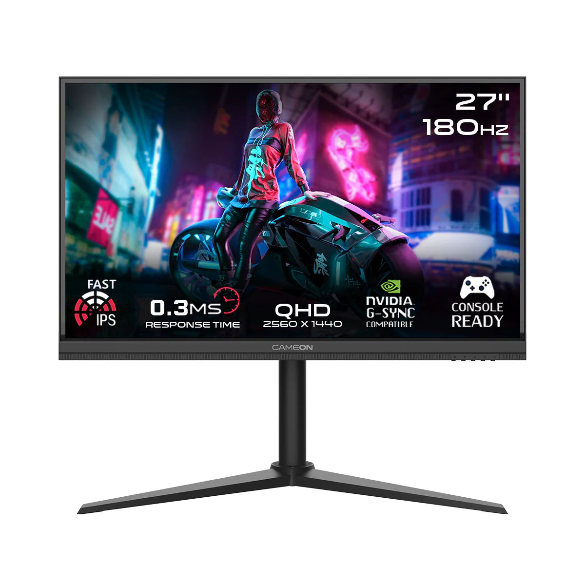 GAMEON  27 INCH GAMING MONITOR MIDNIGHT PRO SERIES QHD180HZ GOM27QHD180IPS