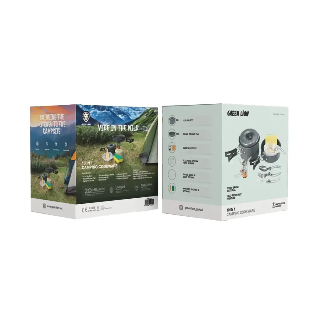 Green Lion 10-in-1 Camping Cookware Set (Black, GN10N1COOKBK) - Versatile and Durable Outdoor Cooking Kit thumbnail 2