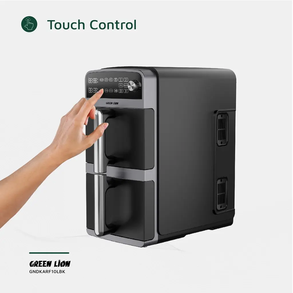 GREEN LION DOUBLE DECKER AIR FRYER 10L BLACK GNDKARF10LBK thumbnail 4