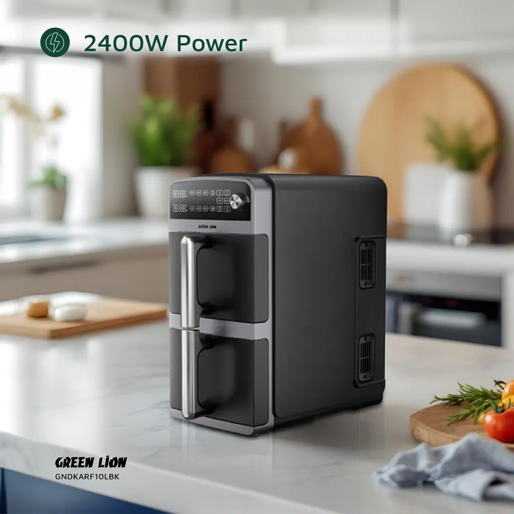 GREEN LION DOUBLE DECKER AIR FRYER 10L BLACK GNDKARF10LBK thumbnail 8