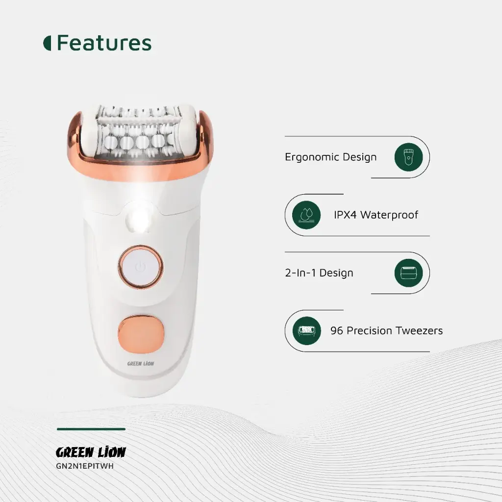 GREEN LION 2 IN 1 EPILATOR SHAVE TRIM EPILATE WHITE GN2N1EPITWH thumbnail 7