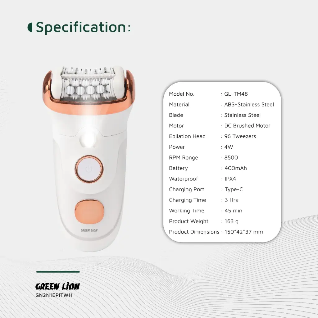 GREEN LION 2 IN 1 EPILATOR SHAVE TRIM EPILATE WHITE GN2N1EPITWH thumbnail 6