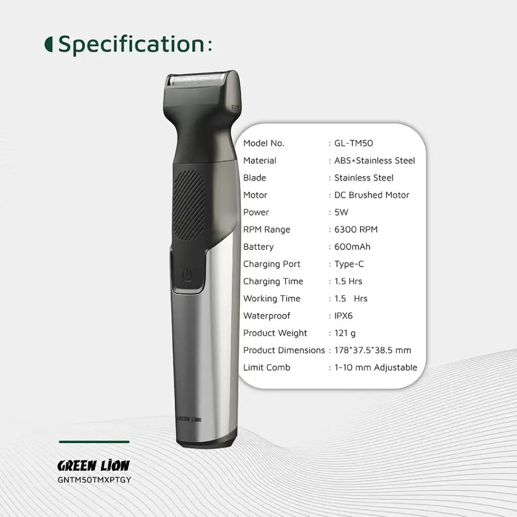 GREEN LION 3 IN 1 EXPERT HAIR TRIMMER & SHAVER BLACK GNTM50TMXPTGY thumbnail 3