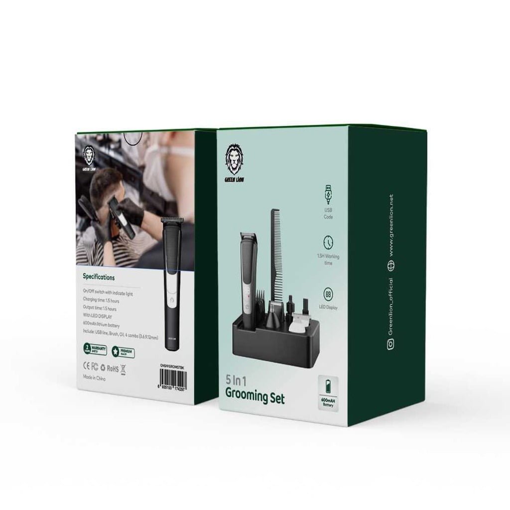 GREEN LION 5 IN 1 GROOMING SET 600MAH BLACK GN5N1GROMSTBK thumbnail 3
