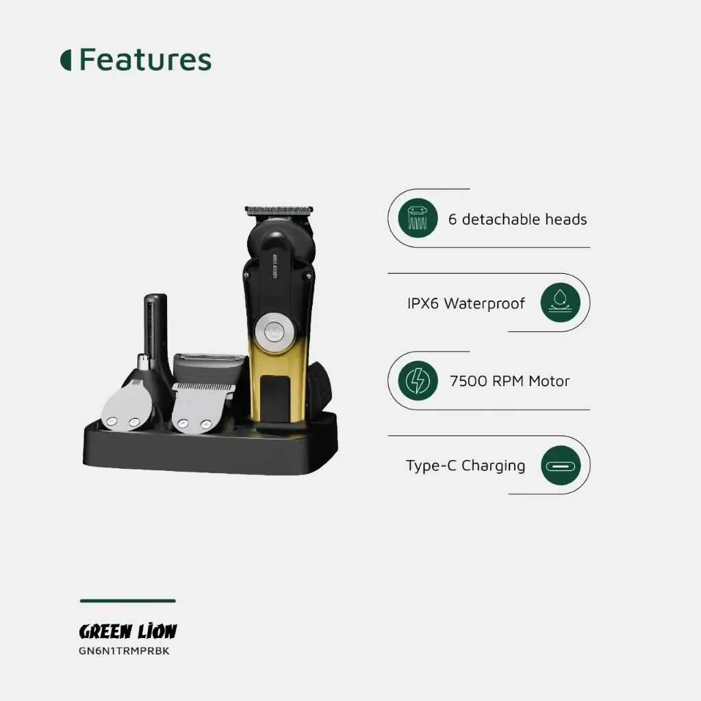 GREEN LION 6 IN 1 TRIM PRO GROOMING KIT BLACK GN6N1TRMPRBK thumbnail 5