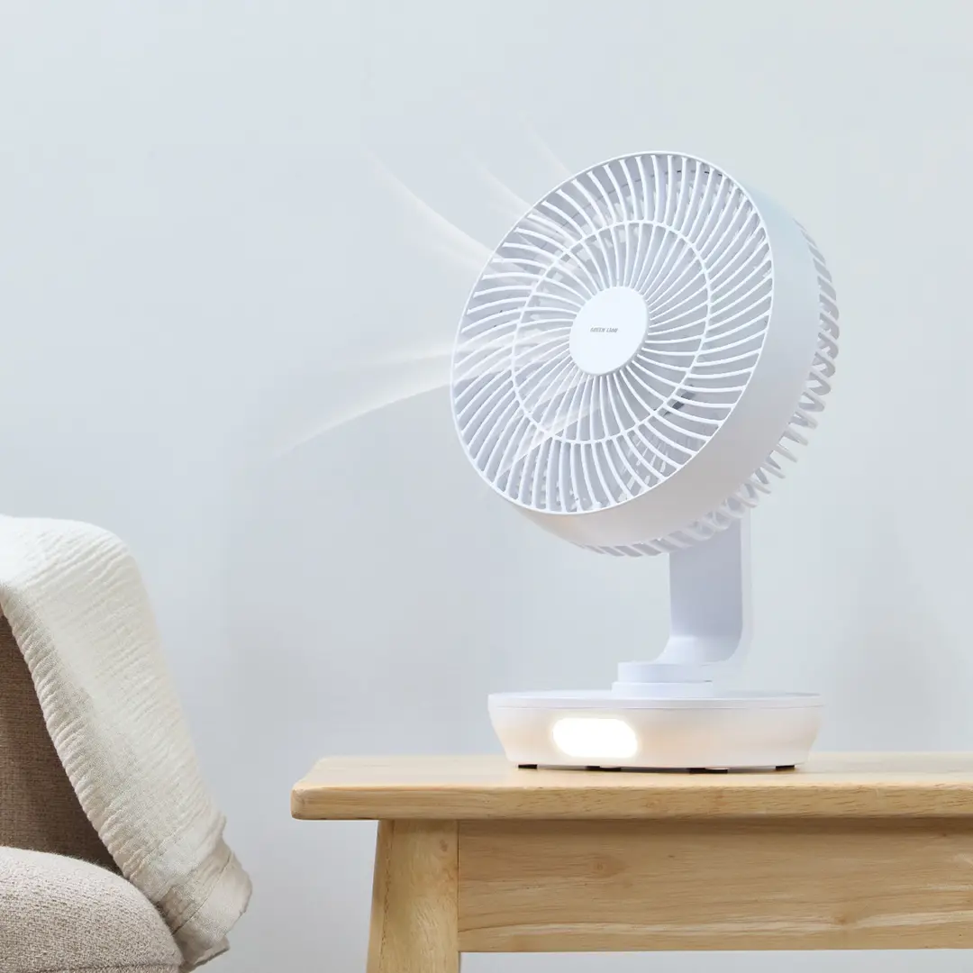 GREEN LION 8 INCH DESKTOP FAN RECHARGEABLE WHITE GN8INDSKFWH thumbnail 4
