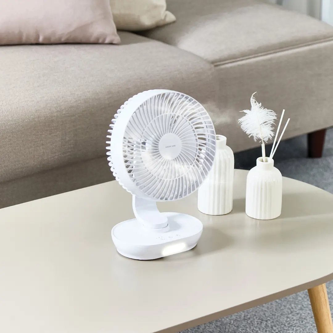 GREEN LION 8 INCH DESKTOP FAN RECHARGEABLE WHITE GN8INDSKFWH thumbnail 3