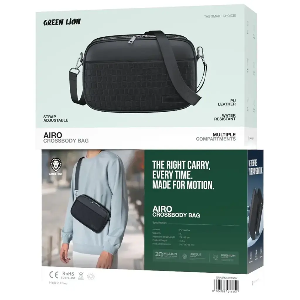 GREEN LION AIRO CROSSBODY BAG BLACK GNAIROCRBGBK thumbnail 2